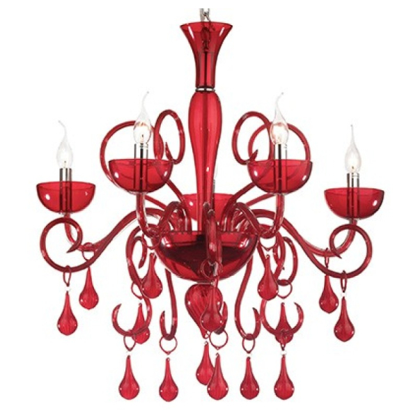 Люстра LILLY SP5 ROSSO Ideal Lux Цвет: красный