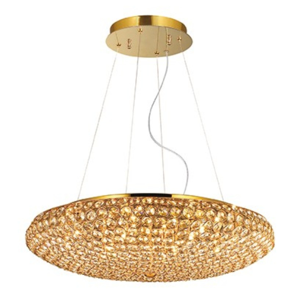 Подвесной светильник в стиле арт-деко KING SP12 ORO Ideal Lux в гостиную, спальню в цвете золото