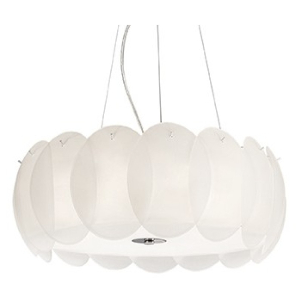 Подвесной светильник в стиле модерн OVALINO SP8 Ideal Lux в гостиную, офис в цвете серый
