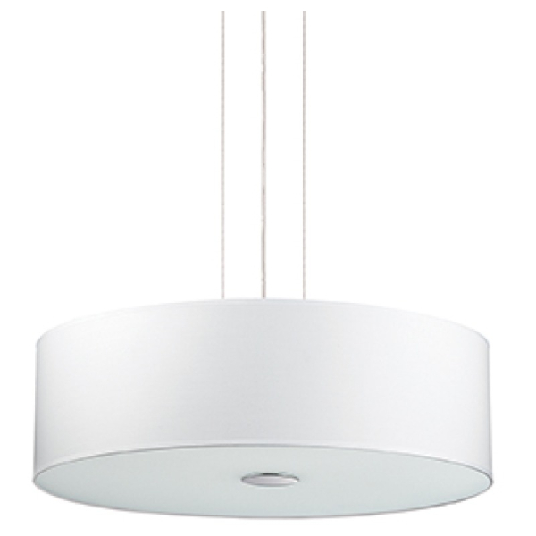 Подвесной светильник в стиле модерн WOODY SP5 BIANCO Ideal Lux в гостиную, кабинет в цвете никель/хром