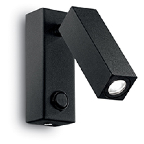 Светильник настенный светодиодный в спальню и гостиную PAGE AP SQUARE NERO Ideal Lux, LED бра в стиле модерн