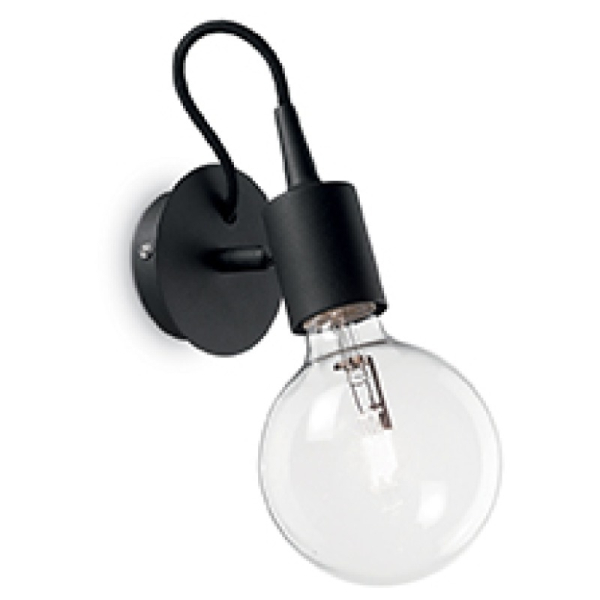 Бра настенное в спальню и гостиную EDISON AP1 NERO Ideal Lux в стиле скандинавский