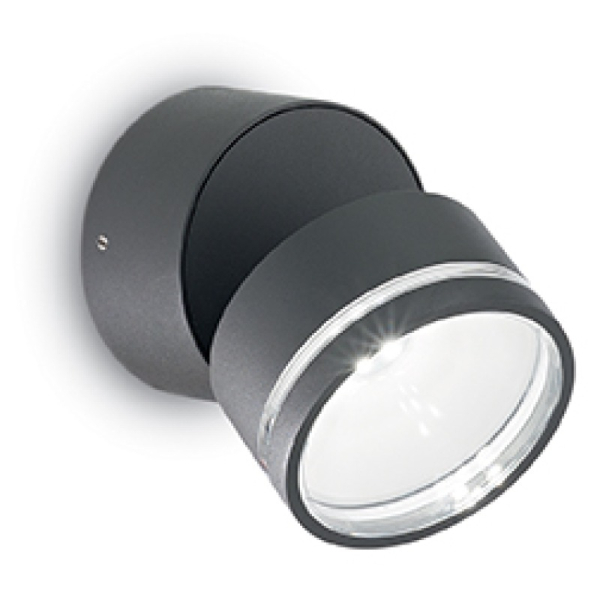 Светильник настенный светодиодный OMEGA AP ROUND ANTRACITE 4000K Ideal Lux, LED бра в стиле хай-тек