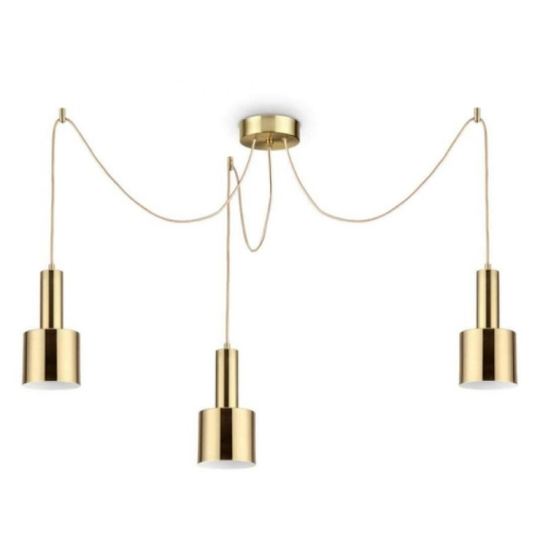 Подвесной светильник в стиле лофт HOLLY SP3 OTTONE Ideal Lux в спальню, кабинет в цвете латунь