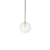 Подвесной светильник в стиле хай-тек EQUINOXE SP1 D15 OTTONE Ideal Lux в гостиную, кухню в цвете латунь