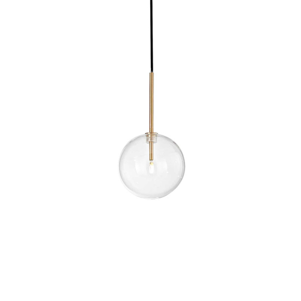 Подвесной светильник в стиле хай-тек EQUINOXE SP1 D15 OTTONE Ideal Lux в гостиную, кухню в цвете латунь