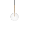 Подвесной светильник в стиле хай-тек EQUINOXE SP1 D20 OTTONE Ideal Lux в гостиную, кухню в цвете латунь