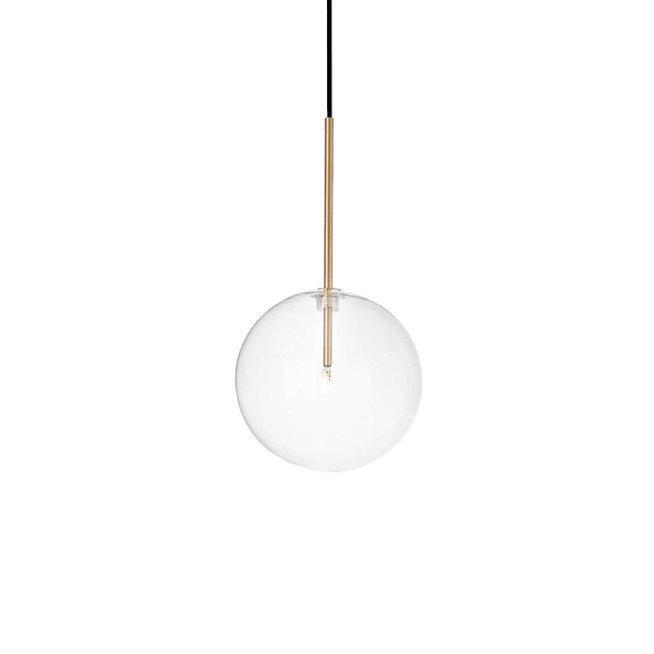 Подвесной светильник в стиле хай-тек EQUINOXE SP1 D20 OTTONE Ideal Lux в гостиную, кухню в цвете латунь