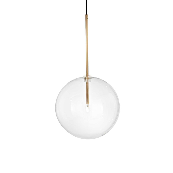 Подвесной светильник в стиле хай-тек EQUINOXE SP1 D25 OTTONE Ideal Lux в гостиную, кухню в цвете латунь