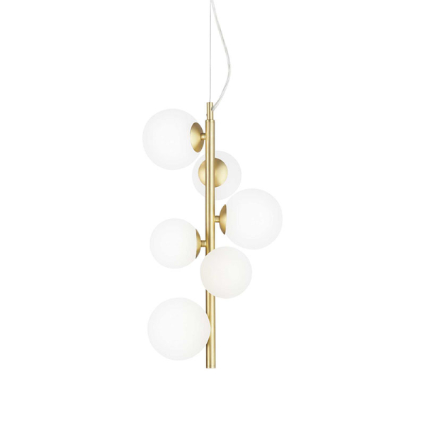 Подвесной светильник в стиле модерн PERLAGE SP6 BIANCO Ideal Lux в гостиную, спальню в цвете латунь