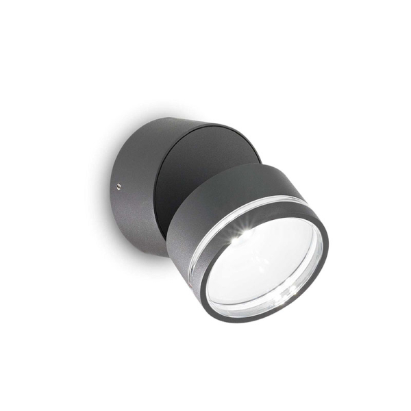 Светильник настенный светодиодный OMEGA AP ROUND ANTRACITE 3000K Ideal Lux, LED бра