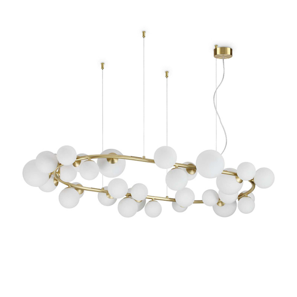 Подвесной светильник в стиле модерн PERLAGE SP30 BIANCO Ideal Lux в гостиную, ресторан в цвете латунь