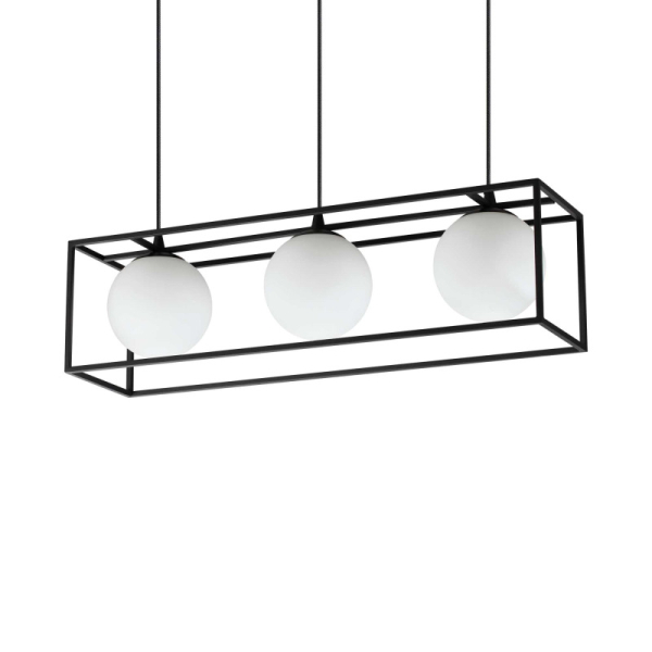 Подвесной светильник LINGOTTO SP3 NERO Ideal Lux в кухню, спальню в цвете черный
