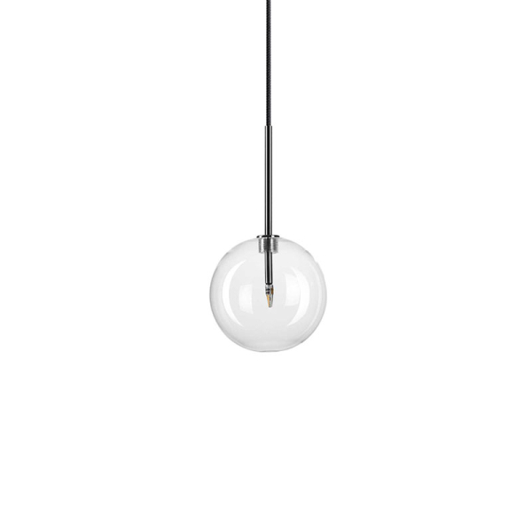 Подвесной светильник в стиле хай-тек EQUINOXE SP1 D15 CROMO Ideal Lux в гостиную, кухню в цвете никель/хром