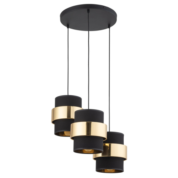 Подвесной светильник CALISTO NEW 3 TK Lighting в цвете черный / золото