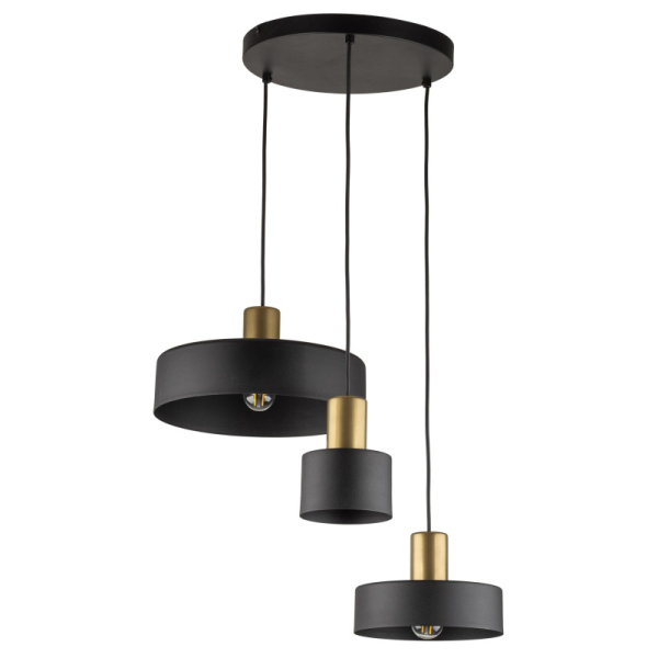Подвесной светильник ALVARO 3 TK Lighting в цвете черный / золото