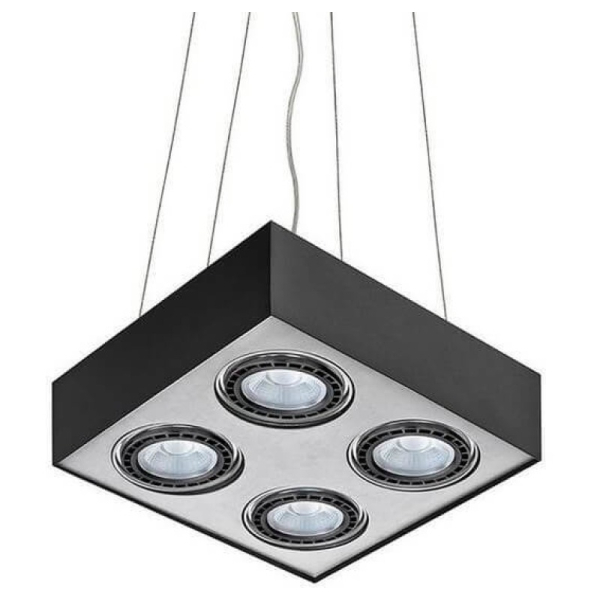 Paulo 4 pendant 230V (black/aluminium)