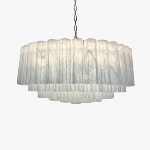 Велика люстра зі скла - 101 трубка із білого алебастрового скла MURANO TUBE 220
