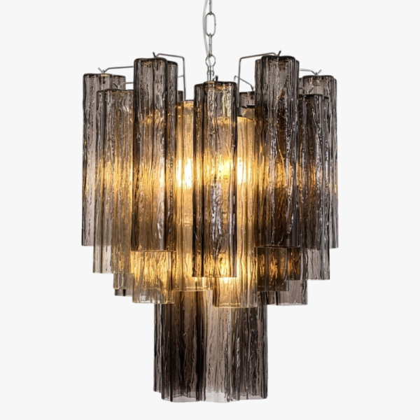 Люстра із димчастого скла у вигляді трубок. MURANO TUBE 192