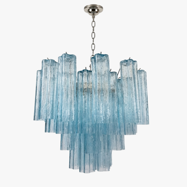 Люстра зі скла із трубками – 36 синіх скляних трубок MURANO TUBE 194