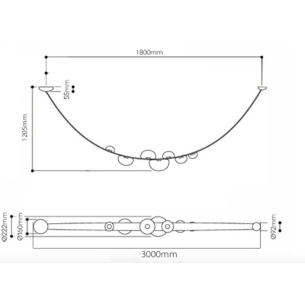 Підвісний світильник D Drops: сучасний дизайн та регульована яскравість.
