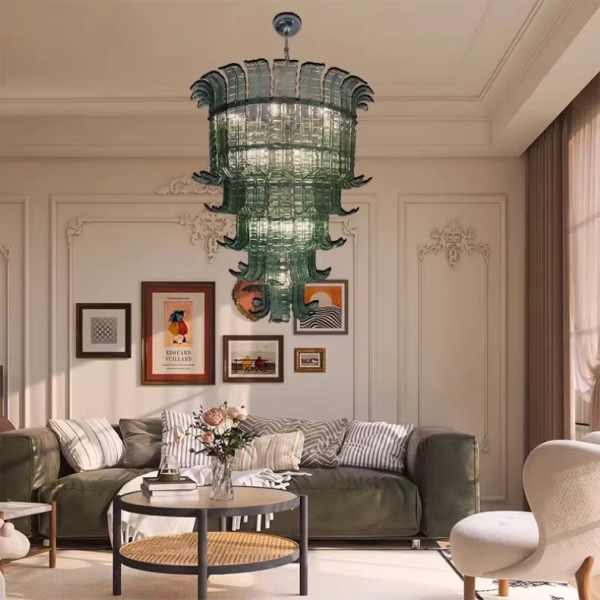 Люстра MURANO Dancing green crystals 036