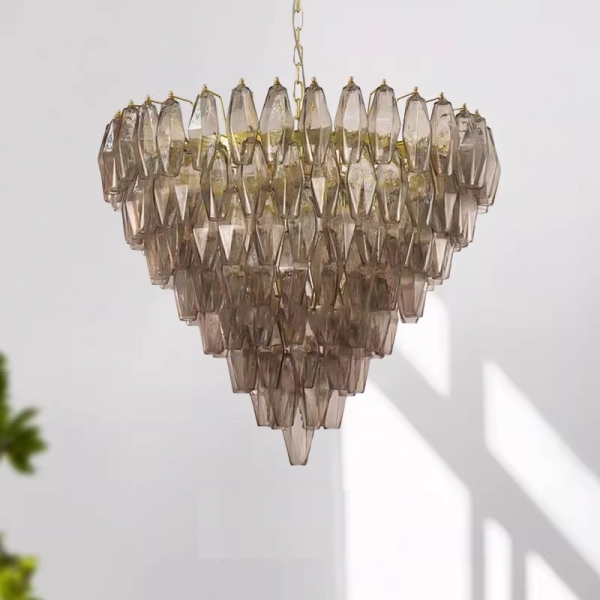 Люстра MURANO Gray Amber Glass Chandelier 096