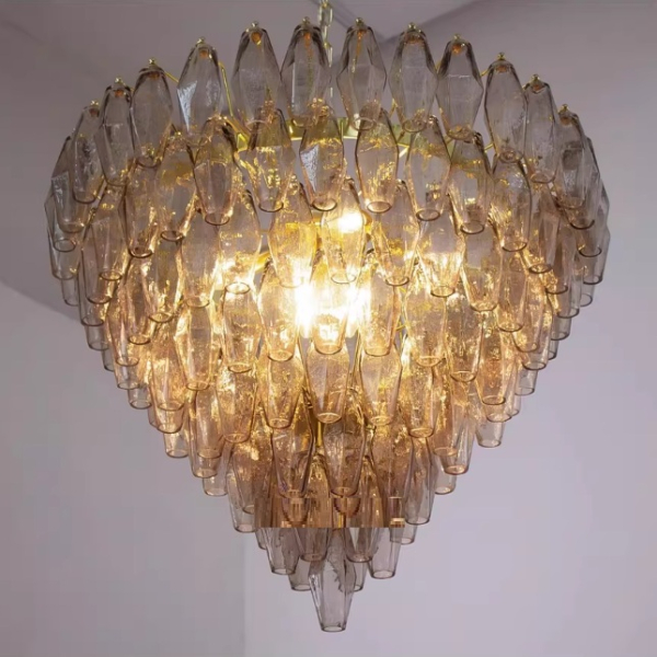 Люстра MURANO Gray Amber Glass Chandelier 096