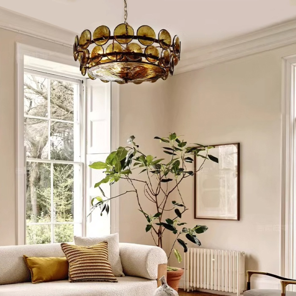 Люстра MURANO Green amber 022