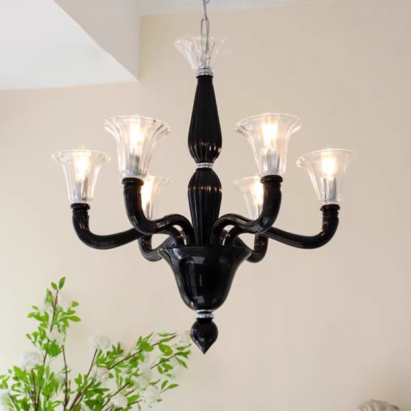 Люстра MURANO Opulent Black Cascade Light 094