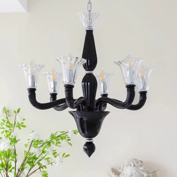 Люстра MURANO Opulent Black Cascade Light 094
