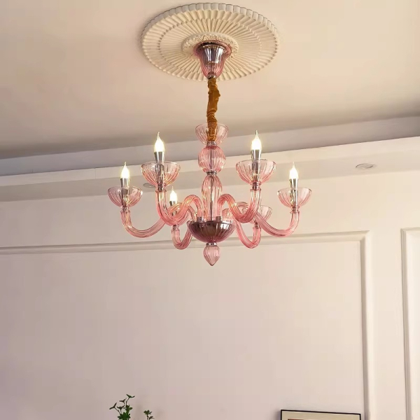 Люстра MURANO Opulent Pink Cascade Light 093