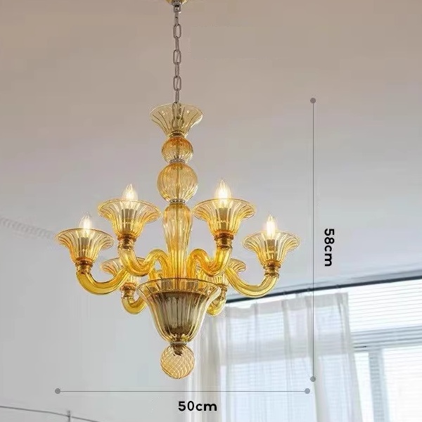 Люстра MURANO Opulent Yellow Cascade Light 091