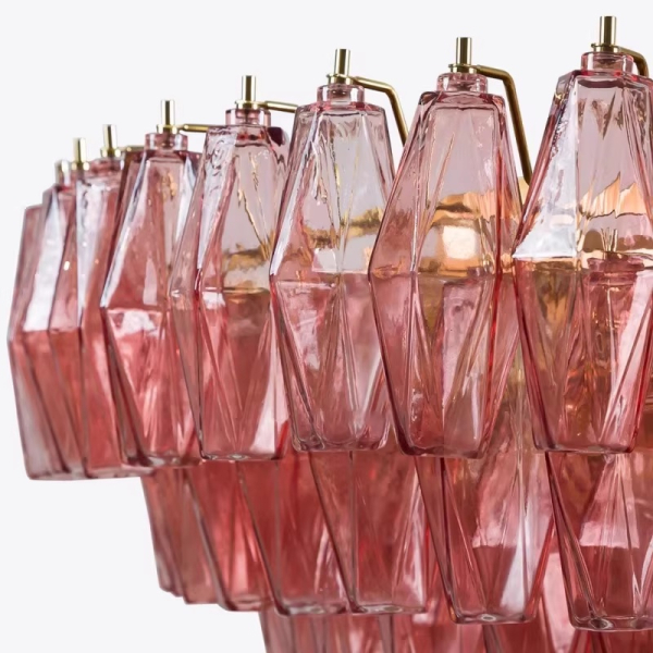 Люстра MURANO Pink Crystal Cascade Chandelier 084