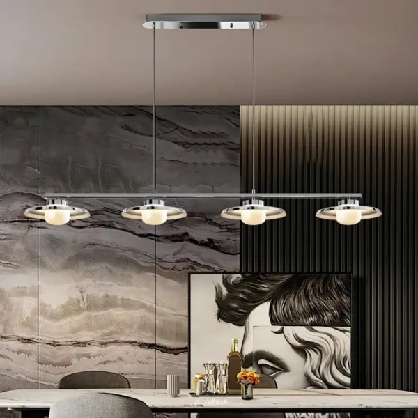 Рейковий, рядний світильник RUBEN LONG 3 плафони. Колір молочно-білий