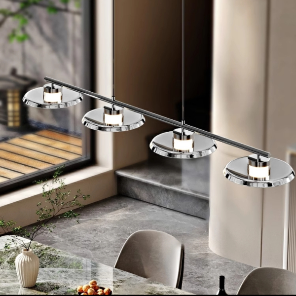 Рейковий, рядний світильник RUBEN LONG 4 плафони. Колір молочно-білий