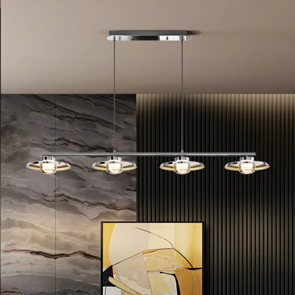 Рейковий, рядний світильник RUBEN LONG 4 плафони. Колір молочно-білий