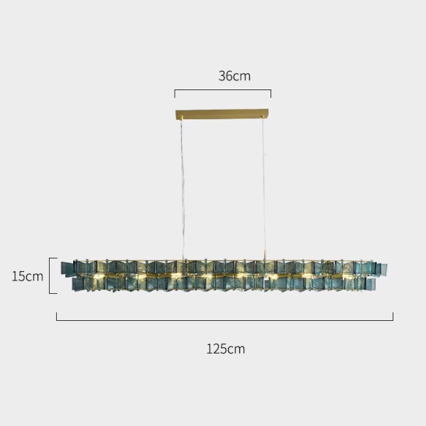 Люстра MURANO Shimmering Rectangular Light 061