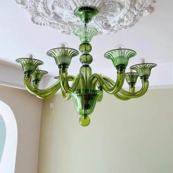 Люстра MURANO Sleek Green Glass Fixture 090