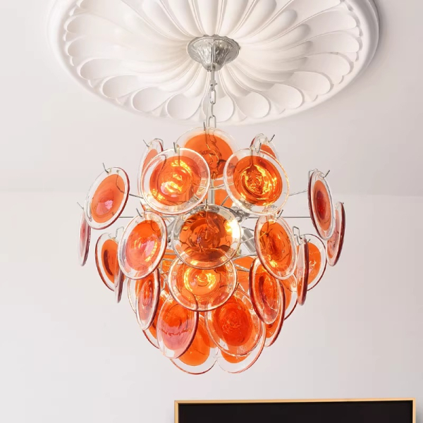 Люстра MURANO Sleek Orange Glass Orbit 100
