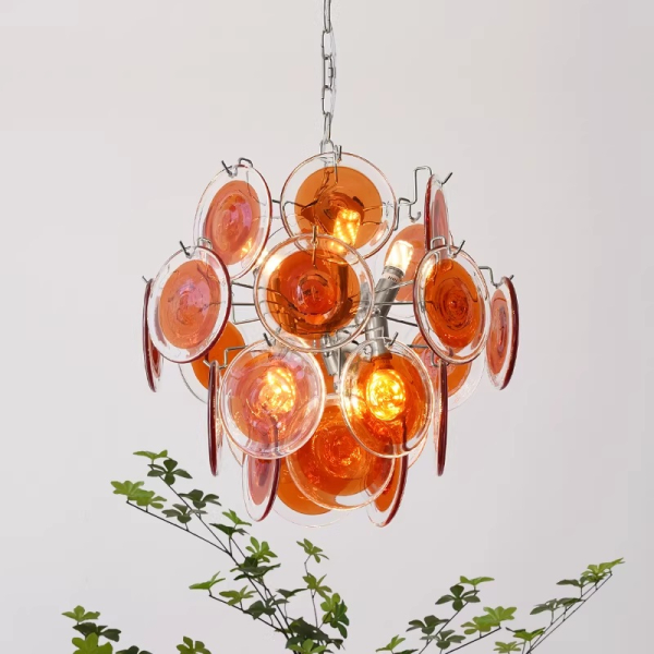 Люстра MURANO Sleek Orange Glass Orbit 100