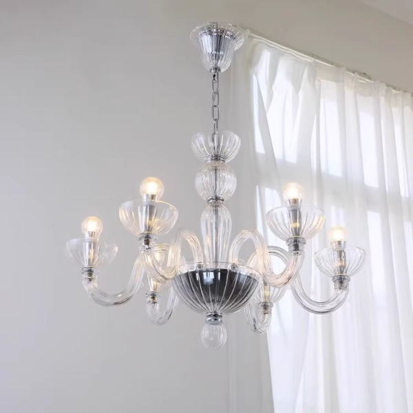Люстра MURANO Sleek White Glass Fixture 088