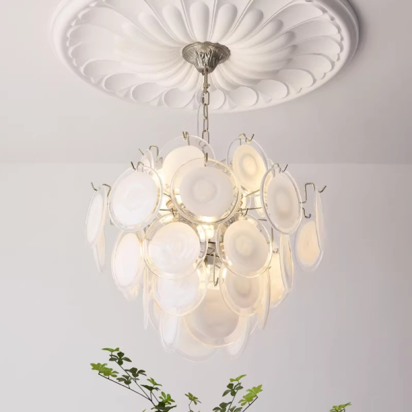 Люстра MURANO Sleek White Glass Orbit 102