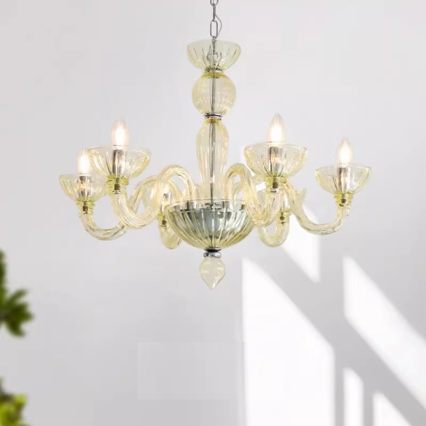 Люстра MURANO Sleek Yellow Glass Fixture 089