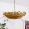 Люстра MURANO Yellow Crystal Cascade Chandelier 085