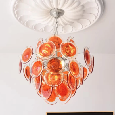 Люстра MURANO Sleek Orange Glass Orbit 100