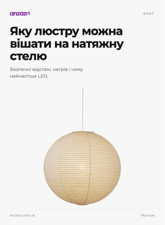 Світильники для натяжної стелі: яку люстру вибрати ANZAZO