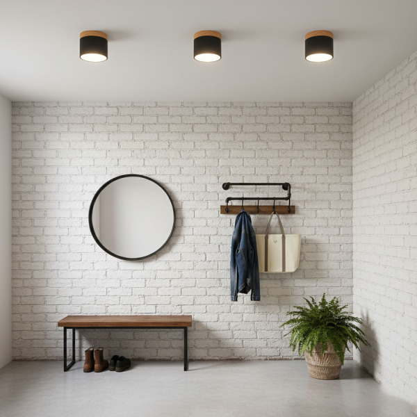 Накладной светильник Alva Wooden Surface — потолочный светильник, цвет черный і белый, из материала  метал, алюміній, стиль модерн