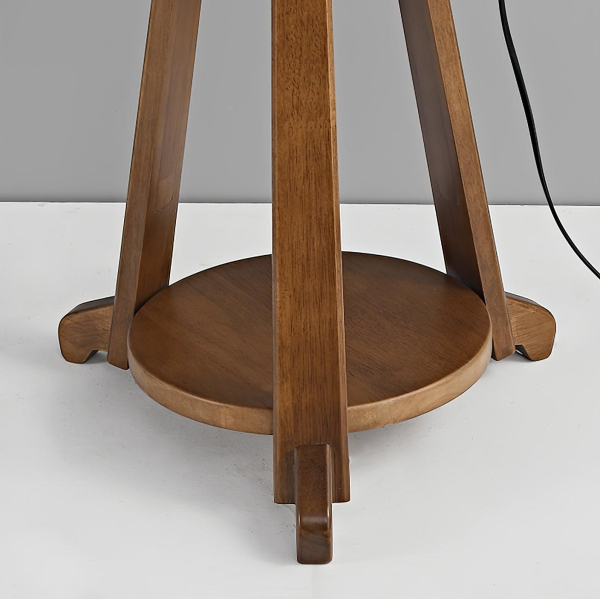 Торшер Arc Side Table — торшери, колір горіха і білий, з матеріалу метал, дерево, стиль сучасний