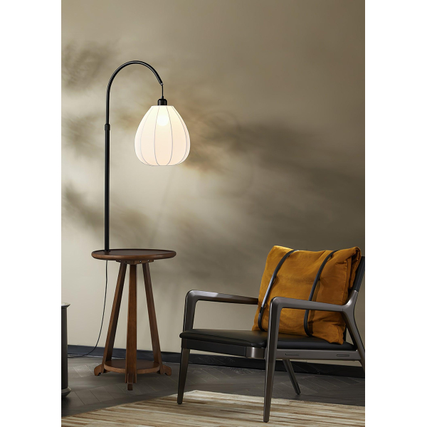Торшер Arc Side Table — торшери, колір горіха і білий, з матеріалу метал, дерево, стиль сучасний
